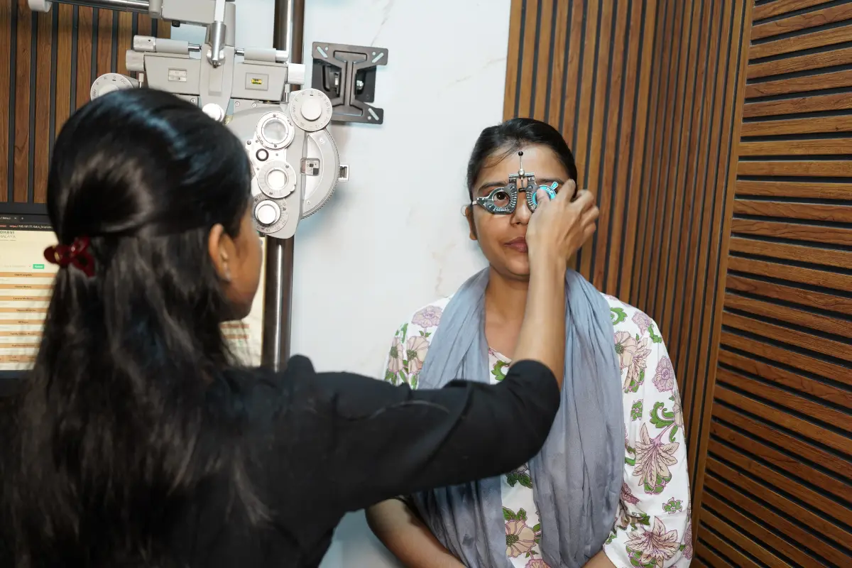 Myopia clinic — phoropter and refraction suite